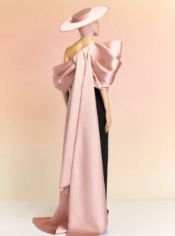 The Raye Maxi Dress In Oyster And Black -LARA SALES STORE RAYE MAXI DRESS OS39012 OYSTER BLACK 078 R1