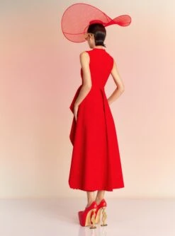 The Severny Midi Dress In Red 7 The Severny Midi Dress In Red -LARA SALES STORE SEVERNY MIDI DRESS OS30037 RED 041 R1