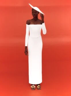 The Kae Maxi Dress In Cream -LARA SALES STORE SOLACE LONDON OS30028 KAE MAXI DRESS WINTER WHITE 1