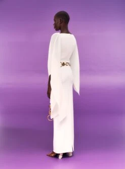 The Simone Maxi Dress In Cream -LARA SALES STORE SOLACE LONDON OS30032 SIMONE MAXI DRESS WINTER WHITE 3