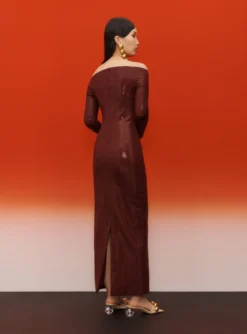 The Ruby Maxi Dress In Aubergine -LARA SALES STORE SOLACE LONDON OS31014 RUBY MAXI DRESS AUBERGINE 2 scaled