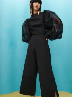 The Sienna Top In Black -LARA SALES STORE SOLACE LONDON OS31049 SIENNA TOP BLACK 3 scaled