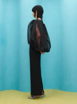 In Ziya Maxi Dress In Black -LARA SALES STORE SOLACE LONDON OS31069 ZIYA MAXI DRESS BLACK 3 scaled