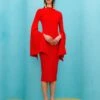 The Ami Midi Dress In Red