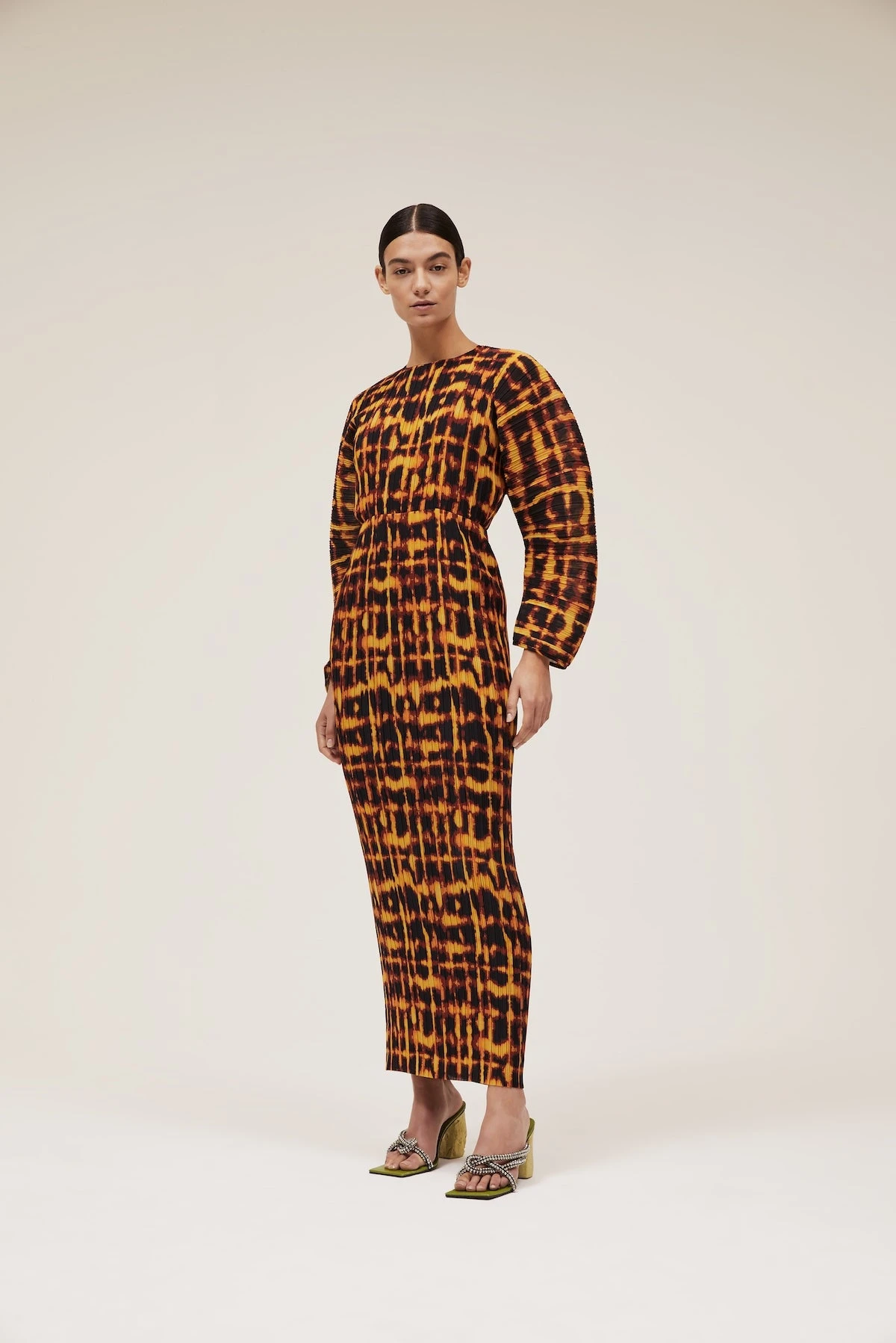 The Mirabelle Dress In Brown Painted Check 1 The Mirabelle Dress In Brown Painted Check