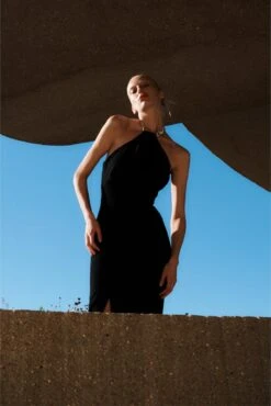 The Danette Dress In Black -LARA SALES STORE solace london os27026 danette black shoot 1