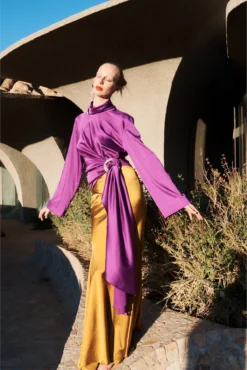 The Remmy Top In Ultra Purple -LARA SALES STORE solace london os27061b remmy ultra purple os27035 laramie gold shoot 1