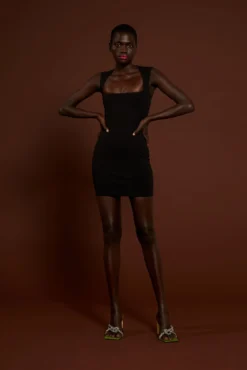 The Cora Mini Dress In Black -LARA SALES STORE solace london os29009 cora black front 1 2