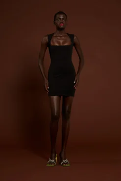 The Cora Mini Dress In Black -LARA SALES STORE solace london os29009 cora black front 3