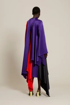 The Ella Dress In Colour Block Purple -LARA SALES STORE solace london os29014a ella colour block purple back 4 1