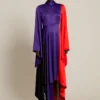 The Ella Dress In Colour Block Purple