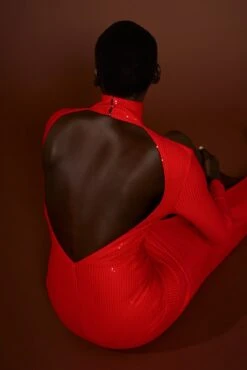 The Harper Dress In Red 5 The Harper Dress In Red -LARA SALES STORE solace london os29019 harper red detail 3