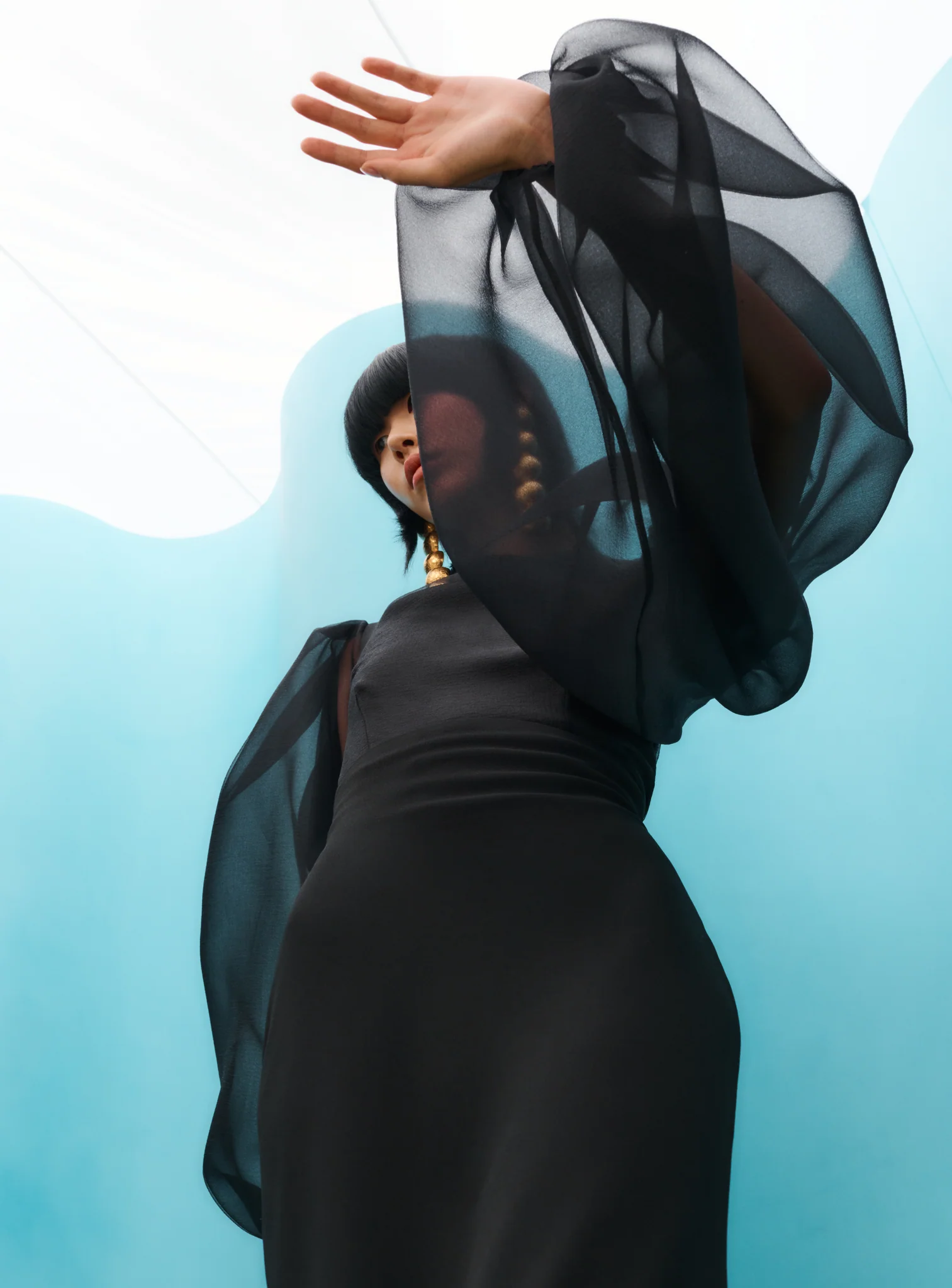 LARA SALES STORE -LARA SALES STORE SOLACE LONDON OS31069 ZIYA MAXI DRESS BLACK